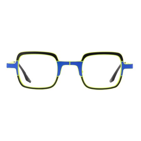 Armação de Óculos de Grau Quadrado Azul/Amarelo Ventura