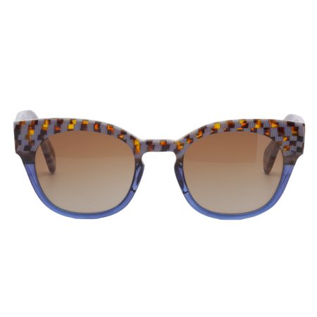 Óculos de Sol Quadrado Azul/Cristal OpArt Ventura
