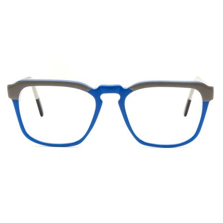 Armação de Óculos de Grau Quadrado Cinza/Azul Ventura