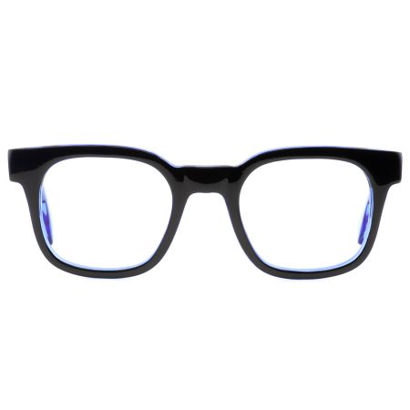 Armação de Óculos de Grau Quadrado Preto/Azul Ventura