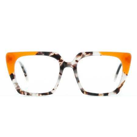 Armação de Óculos de Grau Quadrado Tartaruga/Laranja Ventura