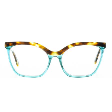 Armação de Óculos de Grau Gatinho Tartaruga/Turquesa Ventura