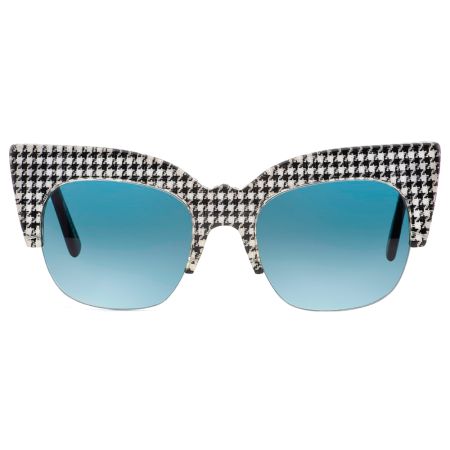 Óculos De Sol Gatinho Pied De Poule/Preto Ventura