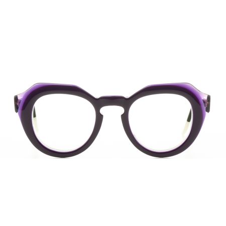 Armação de Óculos de Grau Redondo Roxo/Preto Ventura