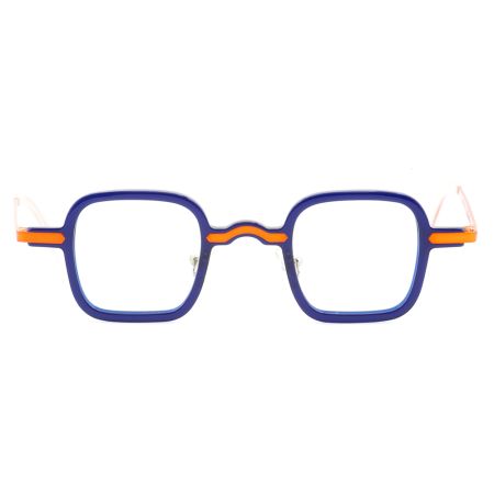 Armação de Óculos de Grau Quadrado Azul/Laranja Ventura