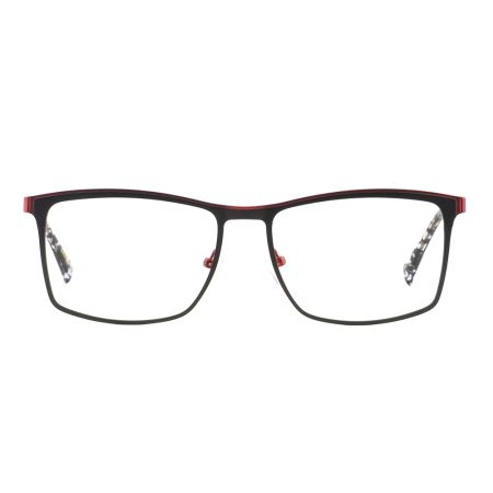 Armação de Óculos de Grau Quadrado Cinza/Vermelho Ventura