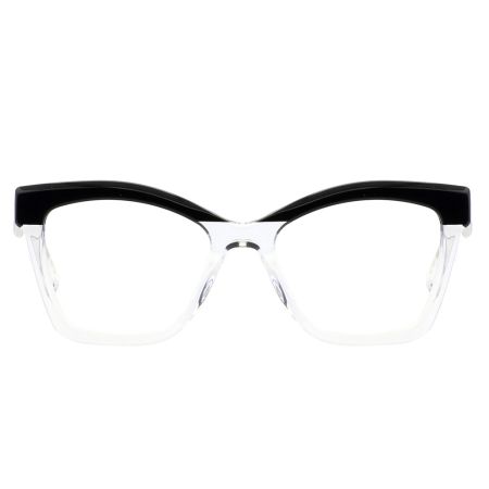 Armação de Óculos de Grau Gatinho Preto/Cristal Ventura
