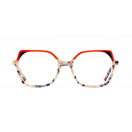 Armação de Óculos de Grau Quadrado Vermelho/Mesclado Ventura