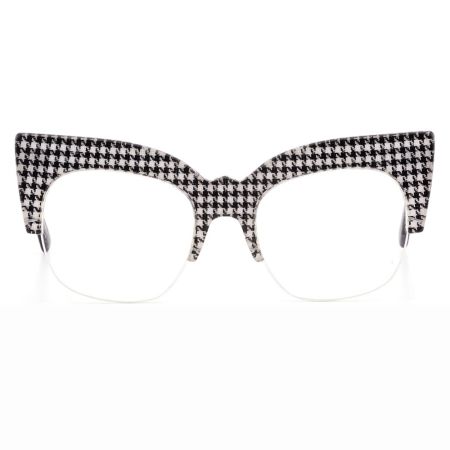 Armação de Óculos de Grau Gatinho Pied De Poule Ventura