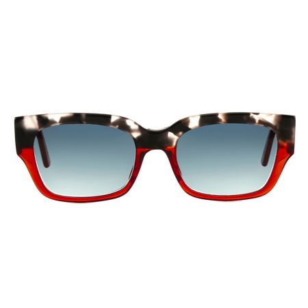 Óculos De Sol Quadrado Tartaruga Cinza/Vermelho Ventura