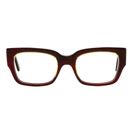 Armação de Óculos de Grau Quadrado Vermelho Rajado/Preto Ventura