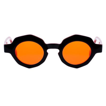 Óculos de Sol Redondo Preto/Vermelho Ventura